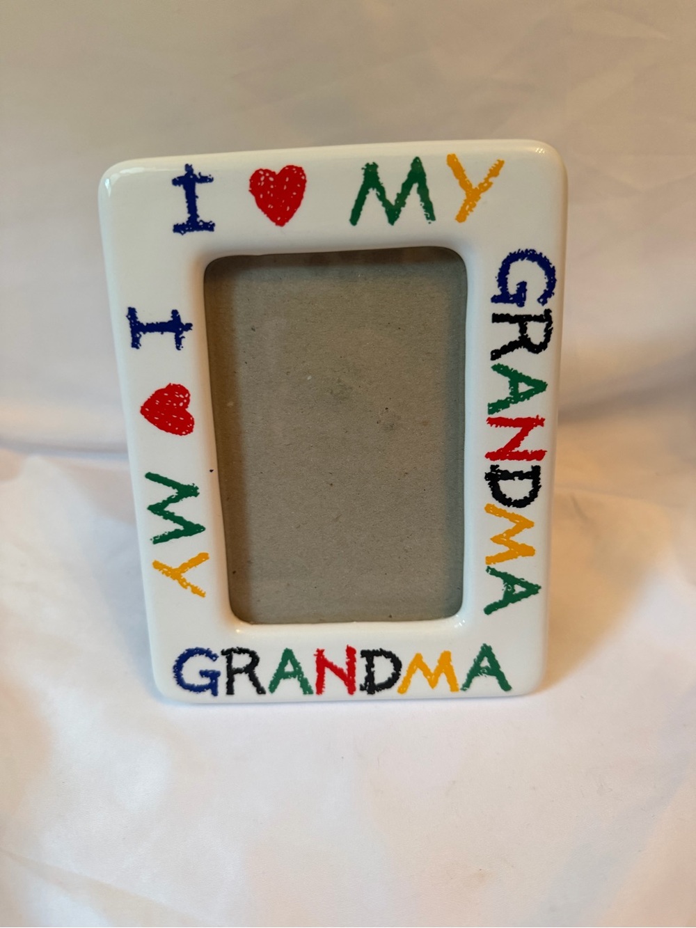 Vintage “I Love My Grandma” Ceramic Picture Frame Fits 3.5 x 5 Photo